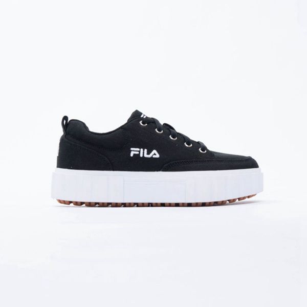 Fila Sandblast Canvas Women's Sneakers - Black/Black/White,NZ 963-4729